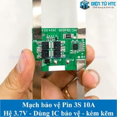 Mạch bảo vệ Pin 3S 10A hệ 3.7V 12.6V sử dụng IC bảo vệ 45x36x3mm kèm kẽm hàn