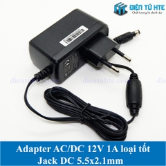 Adapter nguồn AC-DC 12V 1A Jack DC 5.5x2.1mm loại tốt