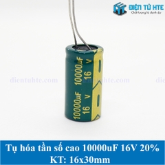 Tụ hóa tần số cao 10000uF 16V 20% kích thước 16x30mm