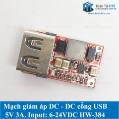 Mạch giảm áp DC-DC 5V 3A cổng USB - Mạch sạc điện thoại 5V 3A HW-384