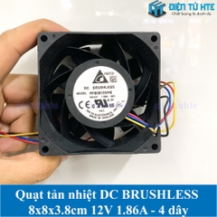 Quạt tản nhiệt DC Brushless PFB0812UHE 8x8x3.8cm 12V 1.86A 4 dây - khởi động mềm