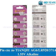 Pin cúc áo TIANQIU AG6 LR920 371A 1.55V Alkaline (Trong vỉ)