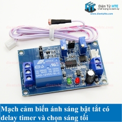 Mạch cảm biến ánh sáng bật tắt có delay độ trễ 05V