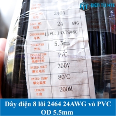 Dây cáp tín hiệu 8 lõi 2464 24AWG 0.2mm2 vỏ PVC 80 độ C