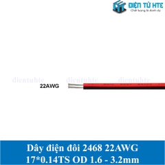 Dây điện đôi Đen đỏ 2468 22AWG 17*0.14TS OD 1.6 - 3.2mm