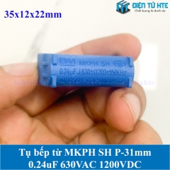 Tụ bếp từ  MKPH 0.24uF 630VAC 1200DC pitch 31mm Xanh dương size 35x12x22mm