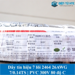 Dây tín hiệu 7 lõi 2464 26AWG 7*0.14TS vỏ PVC 80 độ OD 4.8mm