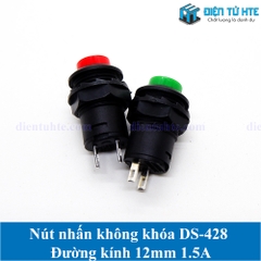 Nút nhấn không khóa DS-428 Đường kính 12mm 1.5A