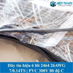 Dây tín hiệu 6 lõi 2464 26AWG 7*0.14TS vỏ PVC 80 độ OD 4.5mm