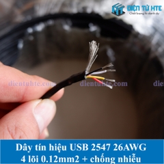 Dây tín hiệu 2547 USB 4 lõi 0.12mm2 có chống nhiễu lõi 26AWG vỏ PVC