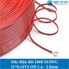 Dây điện đôi Đen đỏ 2468 24AWG 11*0.14TS OD 1.4 - 2.8mm