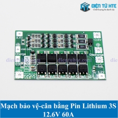 Mạch bảo vệ - cân bằng Pin Lithium 3S 11.1V 12.6V dòng tải 60A