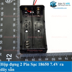 Hộp đựng Pin sạc 18650 2 cell 2S 7.4V ra dây