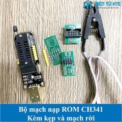 [BỘ] Mạch nạp ROM FLASH EEPROM SPI giao tiếp USB CH341 kèm kẹp và mạch nạp rời