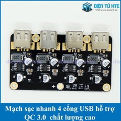 Mạch sạc nhanh 4 cổng USB hỗ trợ chuẩn QC3.0 và nhiều chuẩn khác