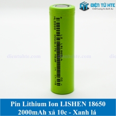Pin Lithium Ion LISHEN 18650 2000mAh xả 10c - Xanh lá