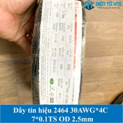 Dây tín hiệu 4 lõi 2464 30AWG 7*0.10TS vỏ PVC 80 độ OD 2.5mm - vỏ trắng