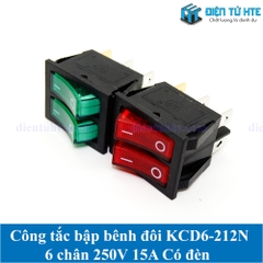 Công tắc bập bênh đôi ON-OFF KCD6 KCD8 6 chân 250V 16A Có đèn