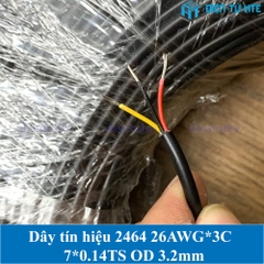 Dây tín hiệu 3 lõi 2464 26AWG 7*0.14TS  vỏ PVC 80 độ OD 3.2mm