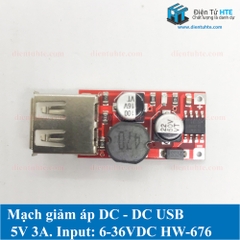 Mạch giảm áp DC - DC 1 cổng USB 5V 3A HW-676