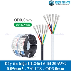 Dây tín hiệu 6 lõi 2464 30AWG 7*0.10TS vỏ PVC 80 độ OD 3.0mm