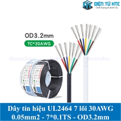 Dây tín hiệu 7 lõi 2464 30AWG 7*0.10TS vỏ PVC 80 độ OD 3.2mm