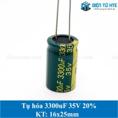 Tụ hóa tần số cao 3300uF 35V 20% kích thước 16x25mm