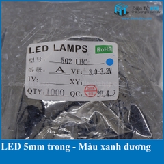 LED đơn F5 trong 5mm - Màu trắng siêu sáng