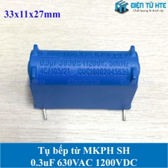 Tụ bếp từ BM MKPH 0.3uF 630VAC 1200DC pitch 31mm Xanh dương size 33x11x27mm