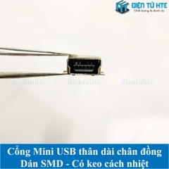 Cổng mini USB SMD 5P - chân đồng thân dài