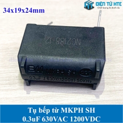Tụ bếp từ BM MKPH 0.3uF 630VAC 1200DC pitch 31mm Đen size 34x19x24mm