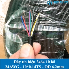 Dây tín hiệu 10 lõi 2464 24AWG 11*0.14TS vỏ PVC 80 độ OD 6.2mm