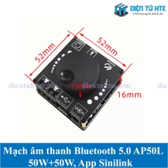 AP50L Mạch âm thanh Stereo Bluetooth 5.0 công suất 50Wx2 có app điều khiển Sinilink