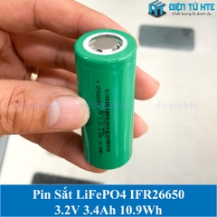 Pin Lithium Sắt LiFePO4 IFR26650 3.2V 3.4Ah 10.9Wh