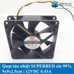 Quạt tản nhiệt DC 12V 0.43A Superred 9x9x2.5cm