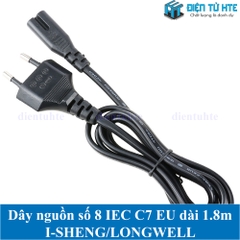 Dây nguồn số 8 IEC C7 10A chuẩn EU  I-SHENG/LONGWELL 1.8 mét