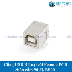 Cổng USB B vuông chân cắm nằm 90 độ BF 90