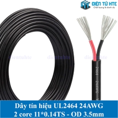 Dây tín hiệu 2 lõi 2464 24AWG 11*0.14TS vỏ PVC 80 độ OD 3.5mm