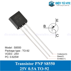Transistor NPN S8050 PNP S8550 0.5A 25V chân cắm TO-92