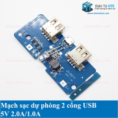 Mạch sạc dự phòng 2 cổng USB 5V 1A 2A
