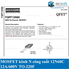 N-MOSFET công suất FQPF12N60C 12N60C 12A 600V