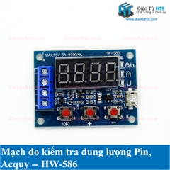 Mạch đo kiểm tra dung lượng Pin, Acquy HW-586 kèm trở công suất