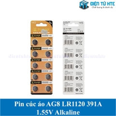 Pin cúc áo TIANQIU AG8 LR1120 391A 1.55V Alkaline (Trong vỉ)