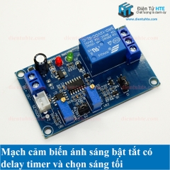 Mạch cảm biến ánh sáng bật tắt có delay độ trễ 05V