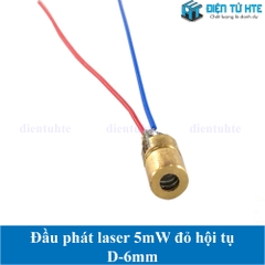 LED Laser sáng đỏ hội tụ 5mW 650nm - Đầu đồng 6mm - 5V