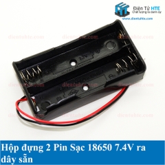 Hộp đựng Pin sạc 18650 2 cell 2S 7.4V ra dây