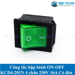 Công tắc bập bênh ON-OFF KCD4 KCD4-201N 4 chân 250V 16A Có đèn - Màu đỏ