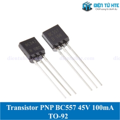 Transistor BC557 PNP 45V 0.1A chân cắm TO-92