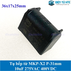 Tụ bếp từ  MKP-X2 8uF 275VAC 400DC pitch 31mm Đen size 36x17x25mm