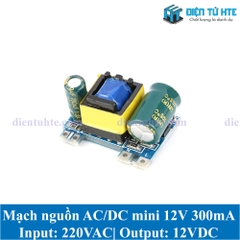 Module nguồn xung mini AC-DC 12V 300mA nhỏ gọn cắm PCB